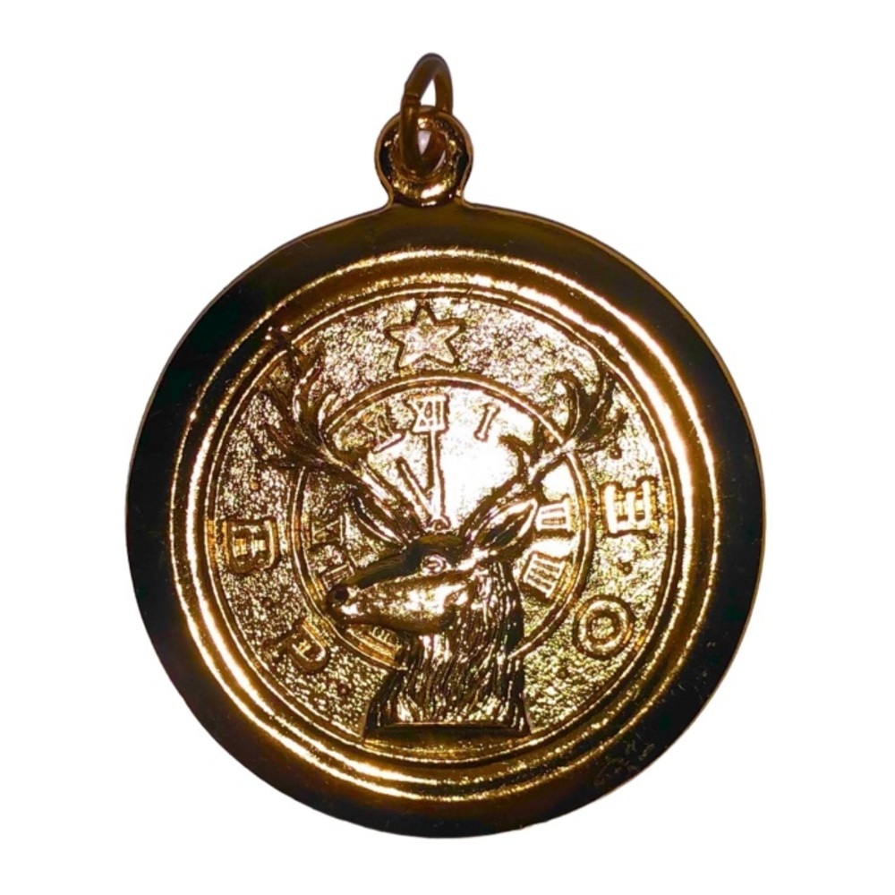 B. P. O. E. ELKS PENDANT MEDALLION GOLD TONE CHARM